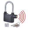 Anti-Theft Siren Alarm Lock Motor for Home, Bike, Shop, Garage Padlock with Smart Motion Sensor (Black)