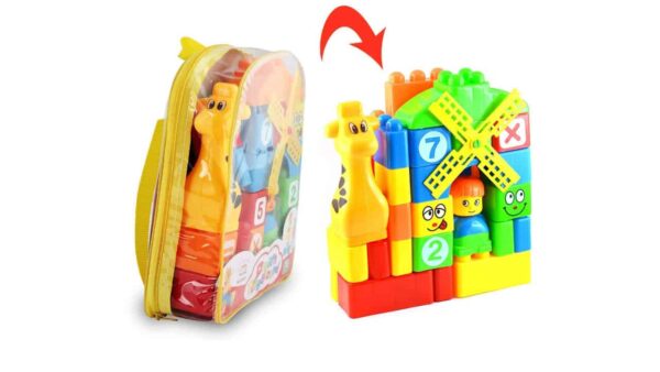 Learning Blocks for Kids with Cartoon Figures, Bag Packing, Best Gift Toy, Multicolor (Set of 35 Pcs) - Image 4