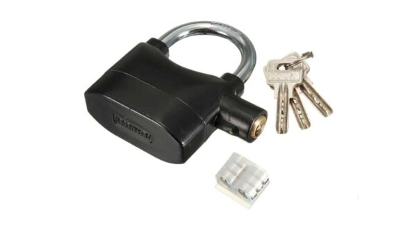 Anti-Theft Siren Alarm Lock Motor for Home, Bike, Shop, Garage Padlock with Smart Motion Sensor (Black) - Image 7
