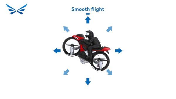 Motorcycle Drone 4 CH Remote Control Flying Bike Toy Drone - Image 3