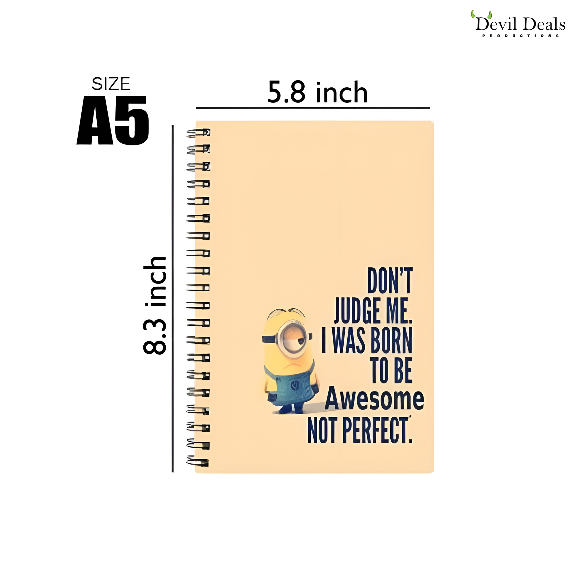 Spiral Notebook Diary A5 200 Pages - Don't Judge Me - Image 2