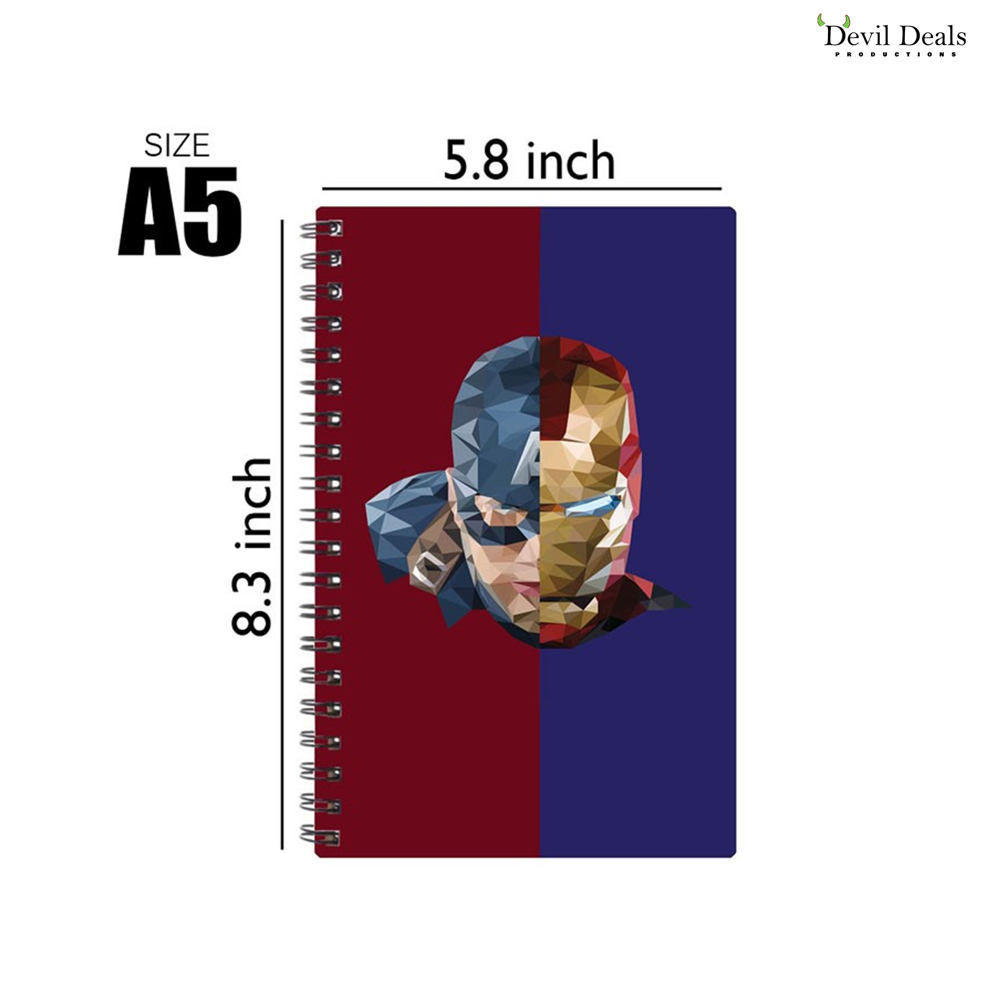 Spiral Notebook Diary A5 200 Pages - Iron Man - Image 3