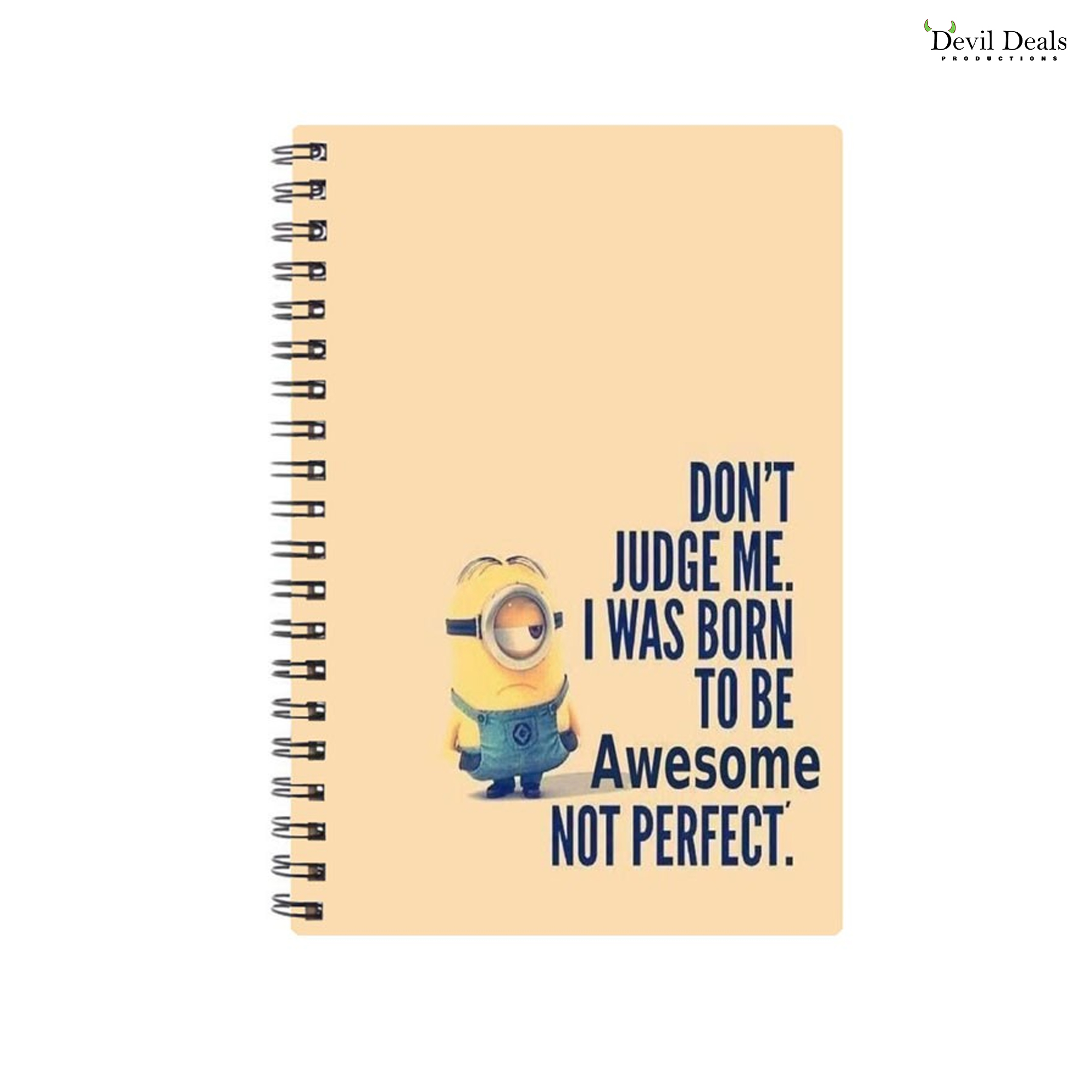 Spiral Notebook Diary A5 200 Pages - Don't Judge Me - Image 3
