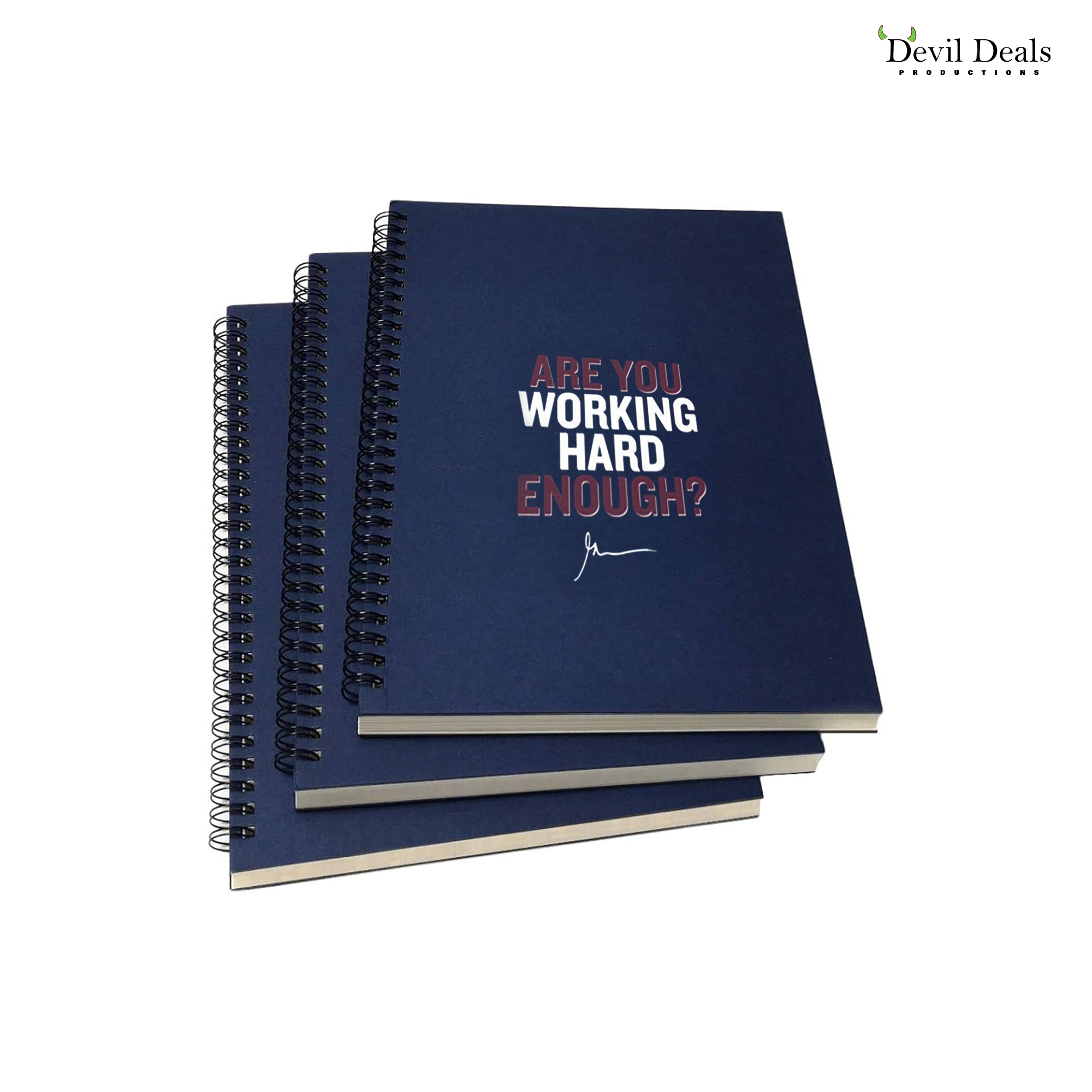 Spiral Notebook Diary A5 200 Pages - Are You Working Hard Enough - Image 4