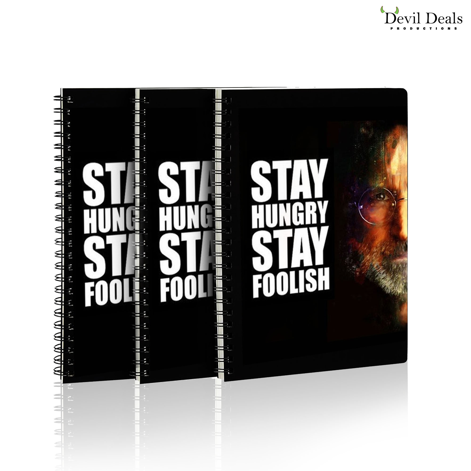 Spiral Notebook Diary A5 200 Pages - Stay Hungry Stay Foolish - Image 4