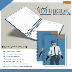 Spiral Notebook Diary A5 200 Pages - PUBG
