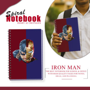 Spiral Notebook Diary A5 200 Pages - Iron Man