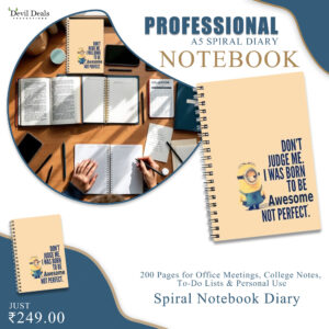 Spiral Notebook Diary A5 200 Pages - Don't Judge Me