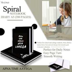 Spiral Notebook Diary A5 200 Pages - Apna Time Aayega