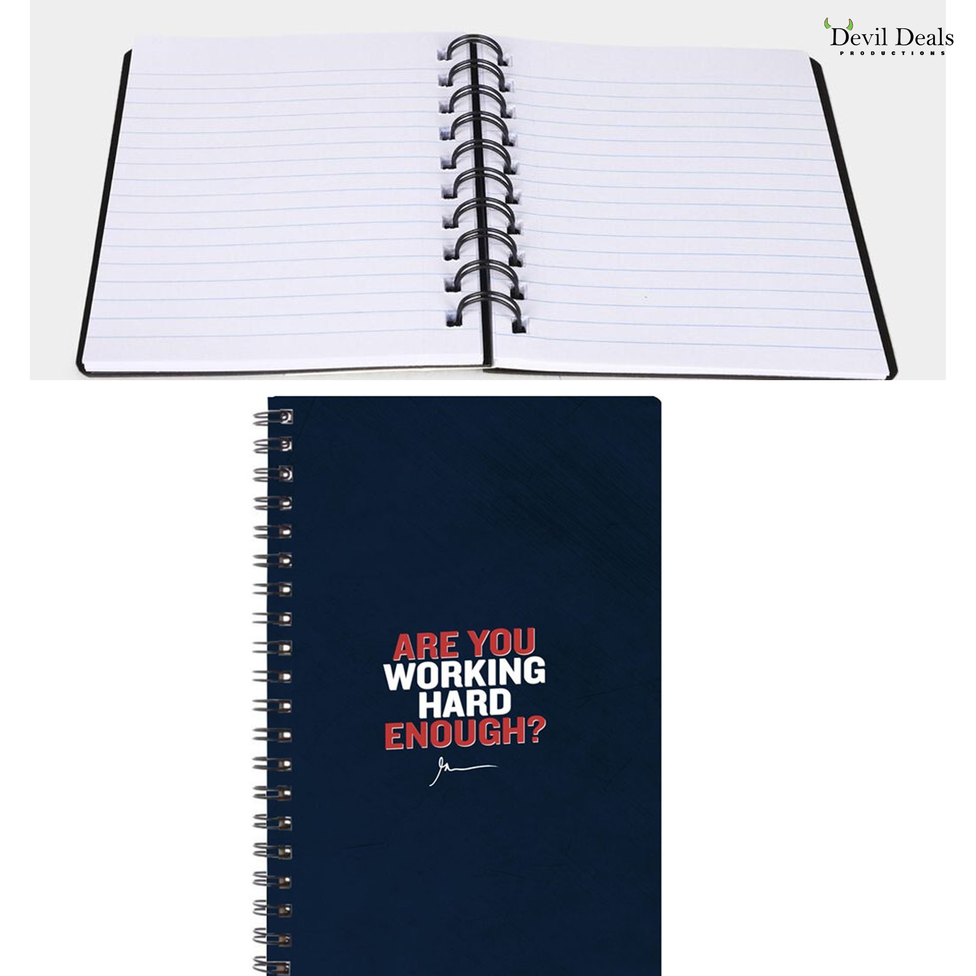 Spiral Notebook Diary A5 200 Pages - Are You Working Hard Enough - Image 7