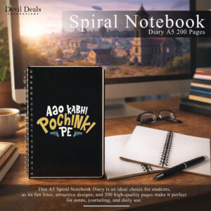 Spiral Notebook Diary A5 200 Pages -Aao Kabhi Pochinki Par