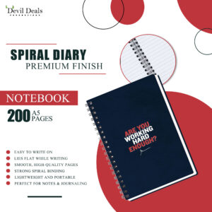 Spiral Notebook Diary A5 200 Pages - Are You Working Hard Enough