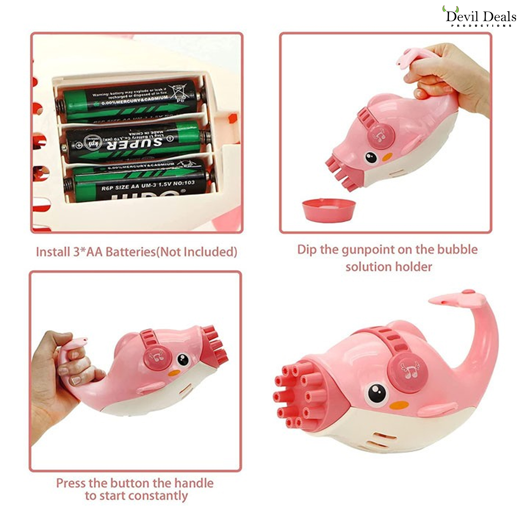 Dolphin Machine Bubble Gun Toys - Image 2