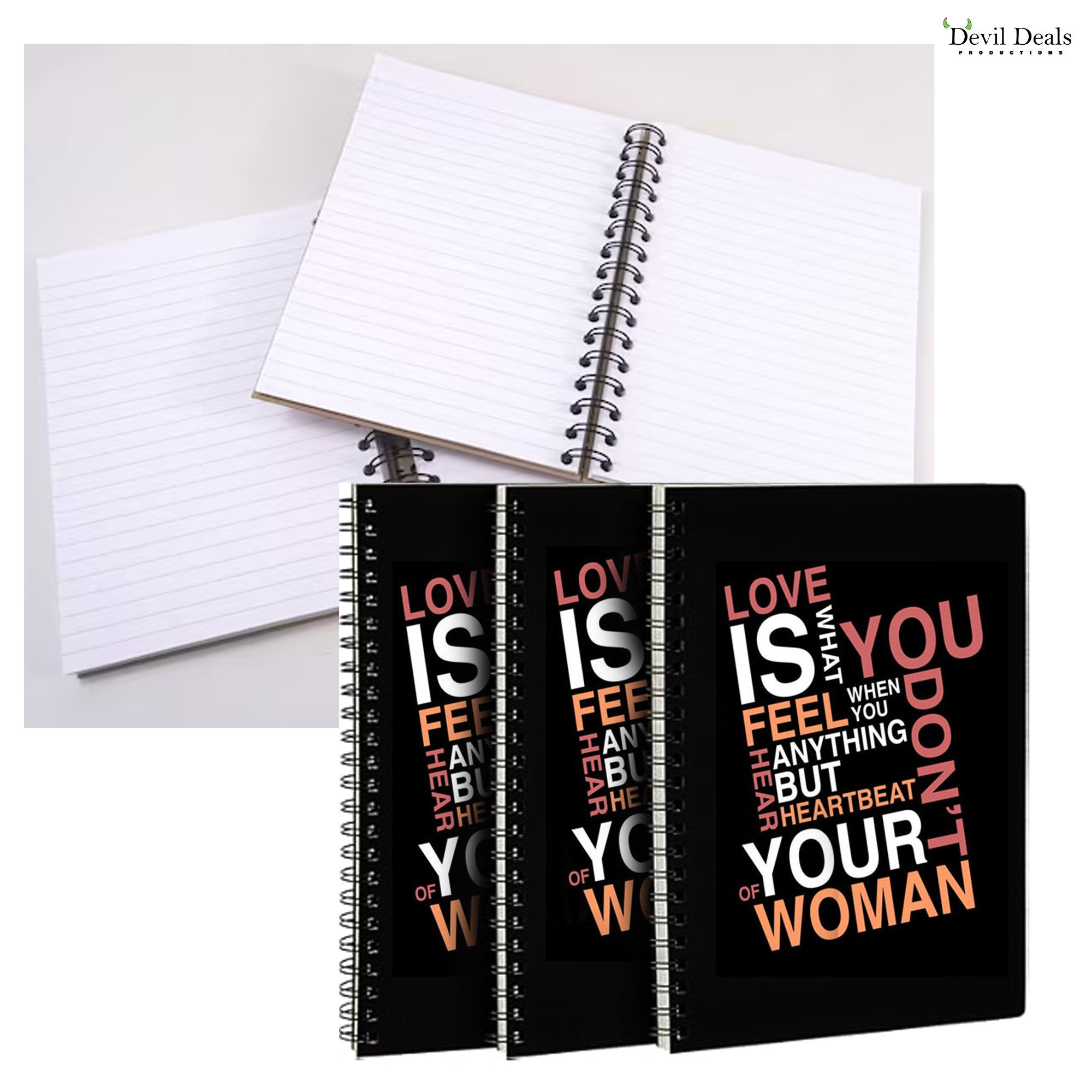 Spiral Notebook Diary A5 200 Pages - love - Image 4