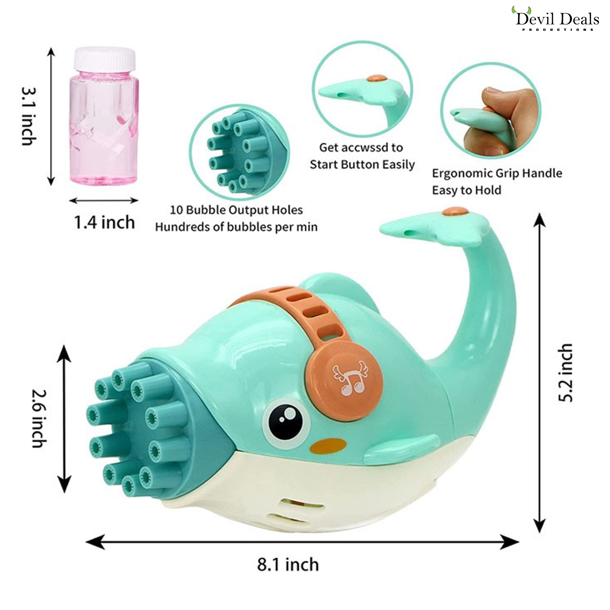 Dolphin Machine Bubble Gun Toys - Image 4