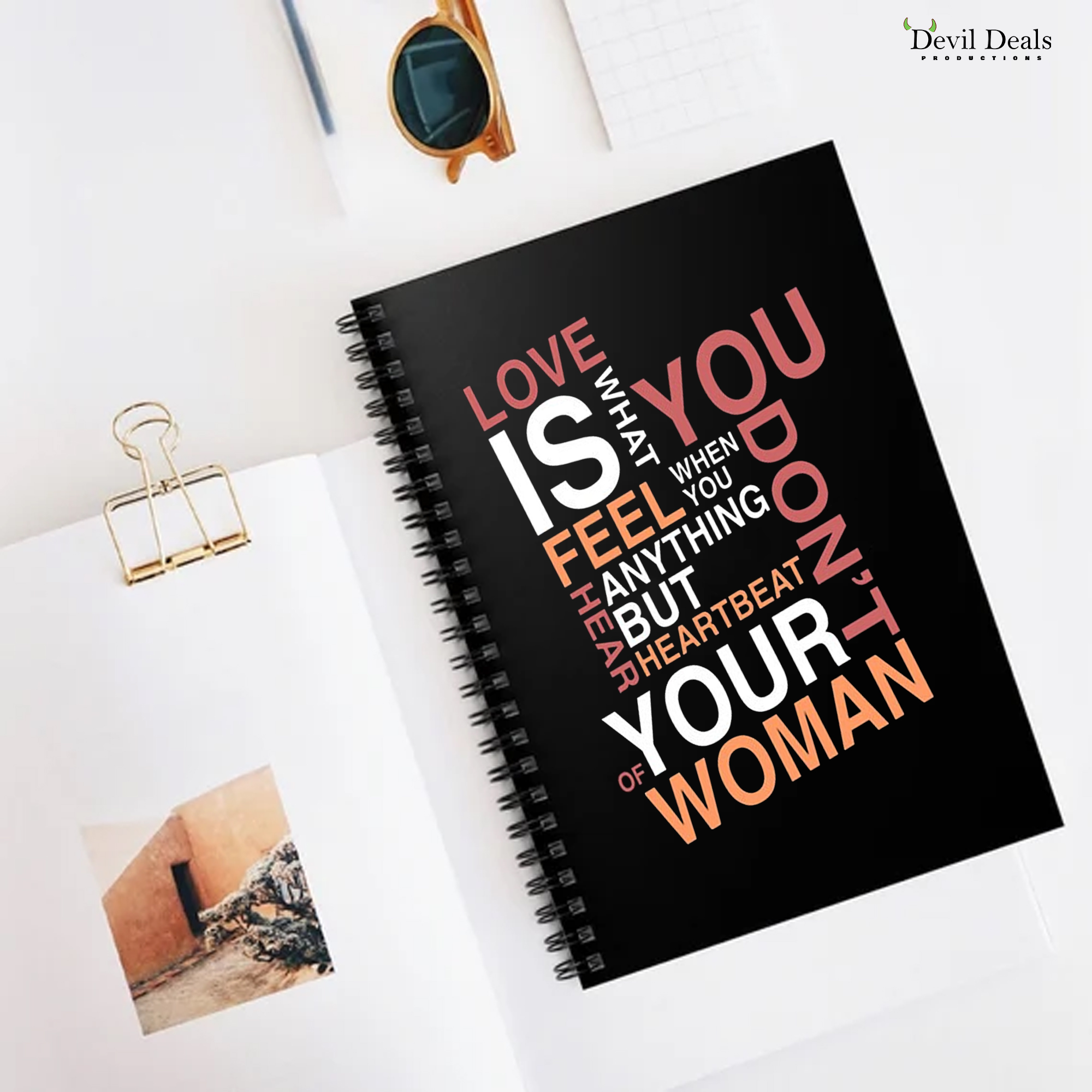 Spiral Notebook Diary A5 200 Pages - love - Image 6