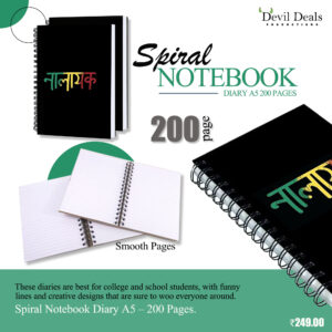 Spiral Notebook Diary A5 200 Pages - Nalayak