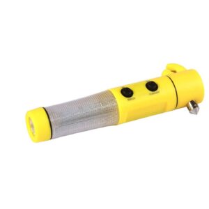 4 in 1 Car Emergency Tool with Hammer + LED Flashlight + Safety Belt Cutter & Torch