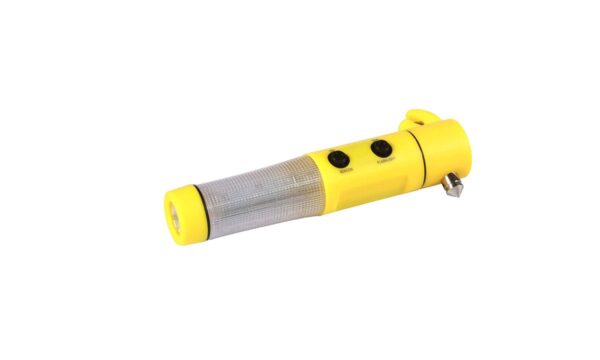 4 in 1 Car Emergency Tool with Hammer + LED Flashlight + Safety Belt Cutter & Torch