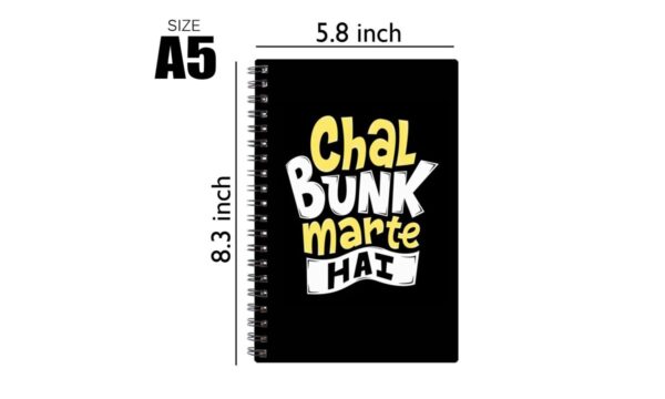 Spiral Notebook Diary A5 200 Pages - Chal Bunk Marte Hai - Image 2