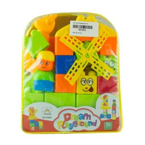 Learning Blocks Cartoon Figures, with Dream Playground Packing Bag, Best Gift Toy for Kids