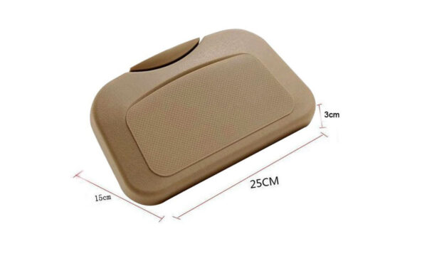 Car Travel Plastic Foldable Meal Drink Cup Tray Holder Mini Dining Table Beige Color - Image 4