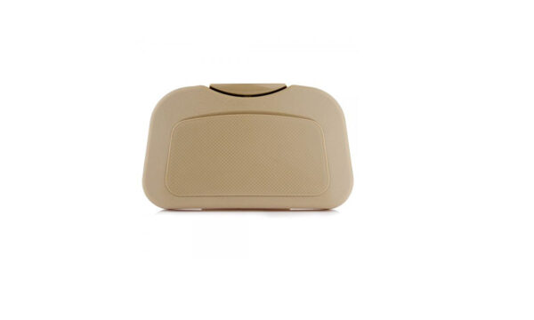 Car Travel Plastic Foldable Meal Drink Cup Tray Holder Mini Dining Table Beige Color