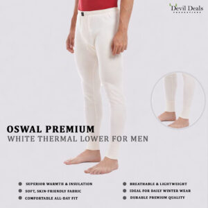 Oswal Premium – Men Thermal Lower – White