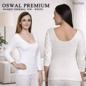Oswal Premium – Women Thermal Top – White