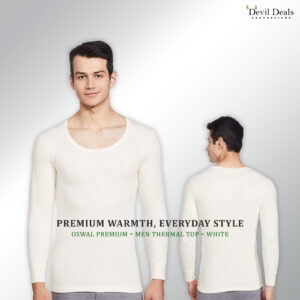 Oswal Premium – Men Thermal Top – White