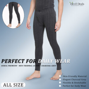 Oswal Premium – Men Thermal Lower – Charcoal Grey
