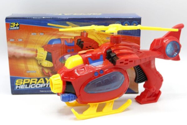 Battery Operated Light Sound Spray Helicopter Gun Toy