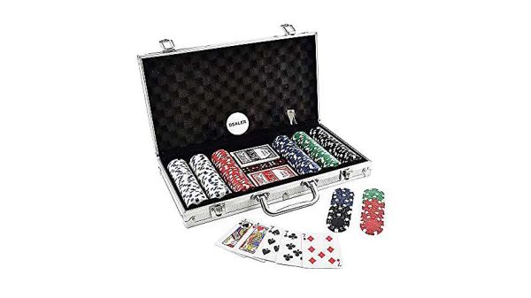 Casino Style Poker Chips Set With A Aluminum Finish Case (Classic Multiplayer Game) 300 Pcs