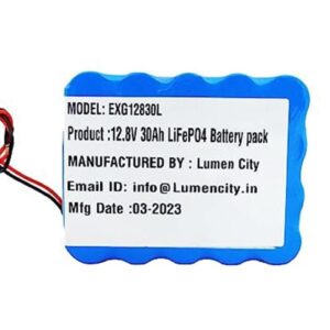 Lumen City 12.8V 30Ah LIFEPO4 Battery with 10Amp BMS, 5 Years Warranty, 20Cells