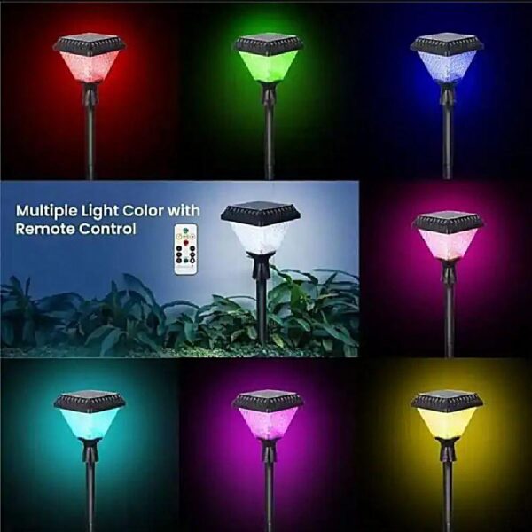 Solar Bollard Light With Pole With RGB Lights - Image 6