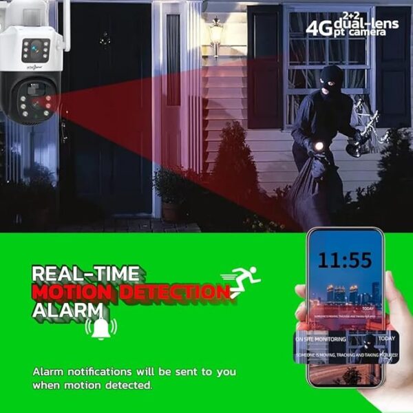 4G Solar Camera: 2MP Dual Lens Outdoor Surveillance for Agriculture, Construction Site,Farm,Garden etc - Image 3