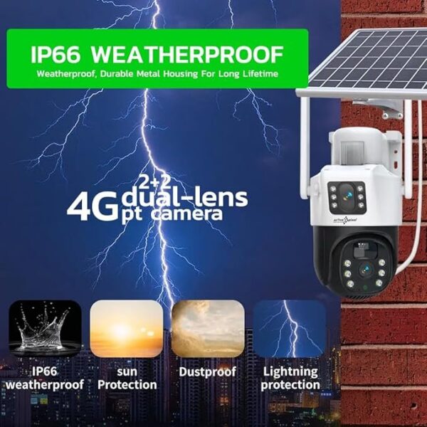 4G Solar Camera: 2MP Dual Lens Outdoor Surveillance for Agriculture, Construction Site,Farm,Garden etc - Image 5