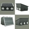 6 Lens Garden Wall Light Solar Powered | Warm White - Image 4