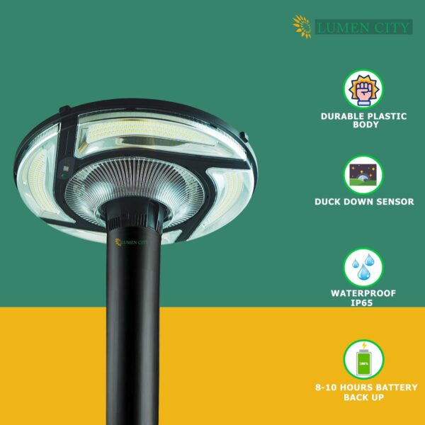 360° Solar Powered UFO Garden Light With RGB Ring 15W - Image 4