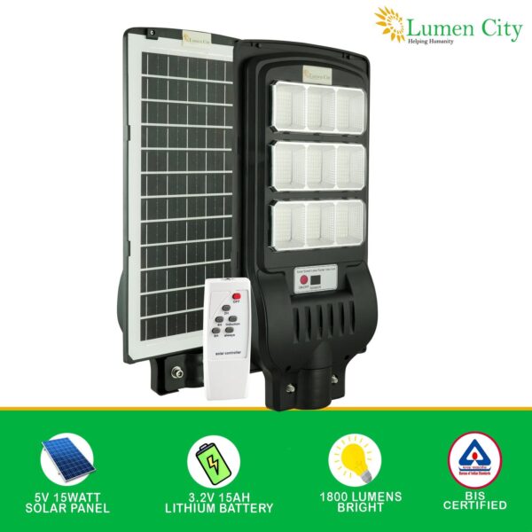 Solar Street Light 12W | Remote Control | 6-7 Hr Backup | 15000 mah Battery | Rapid Charging - Image 4
