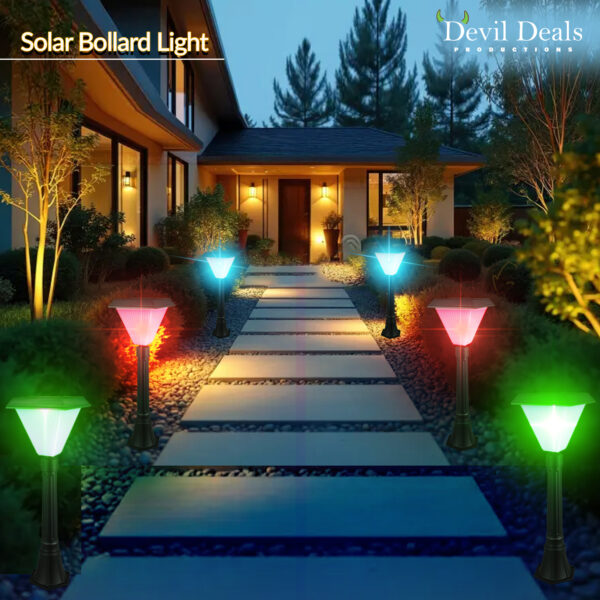 Solar Bollard Light With Pole With RGB Lights - Image 6